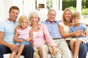 Happy family because they just bought an air conditioner from comfort central