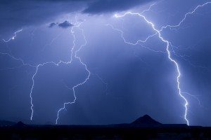 Lightning storm, knocked out electricity.